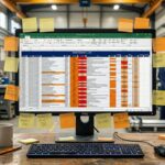 Feuille Excel surchargee de suivi de maintenance