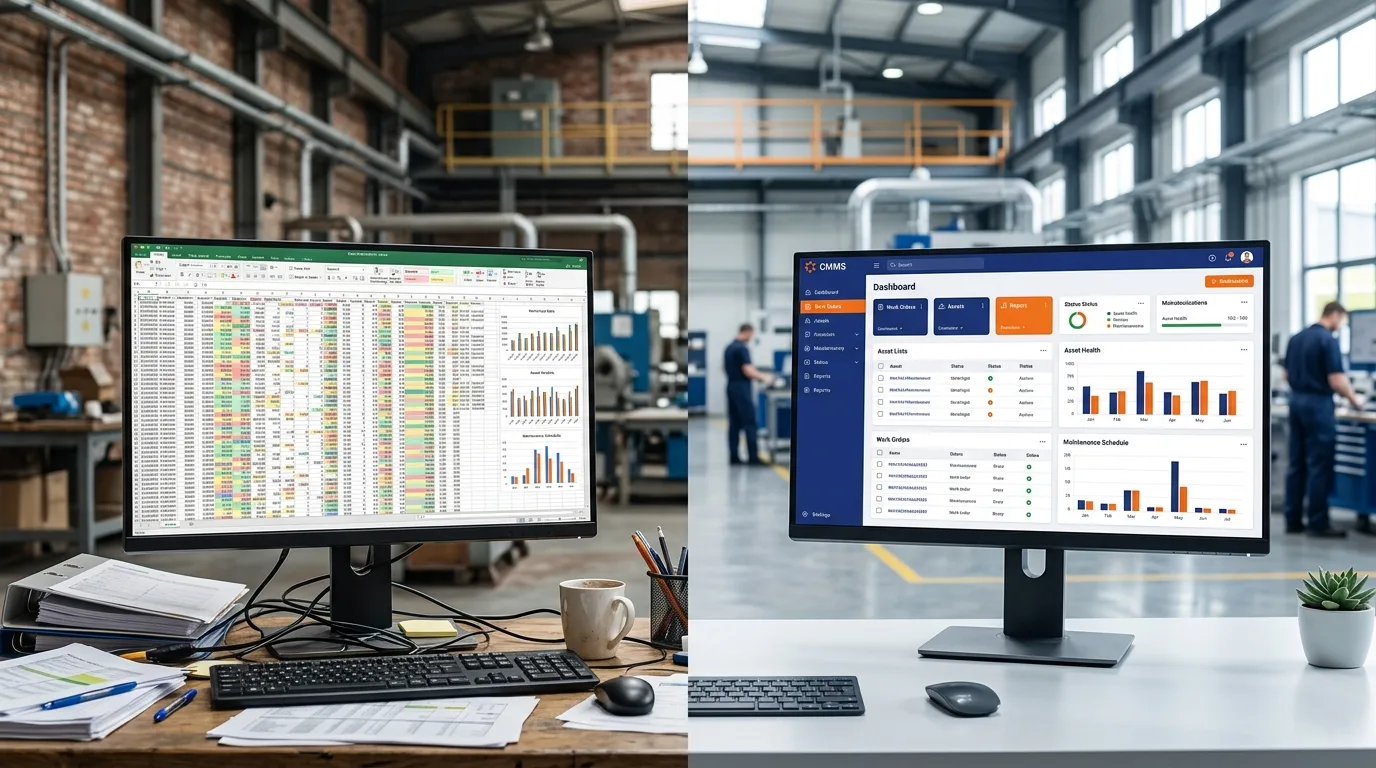 Comparaison entre une feuille Excel et une interface GMAO