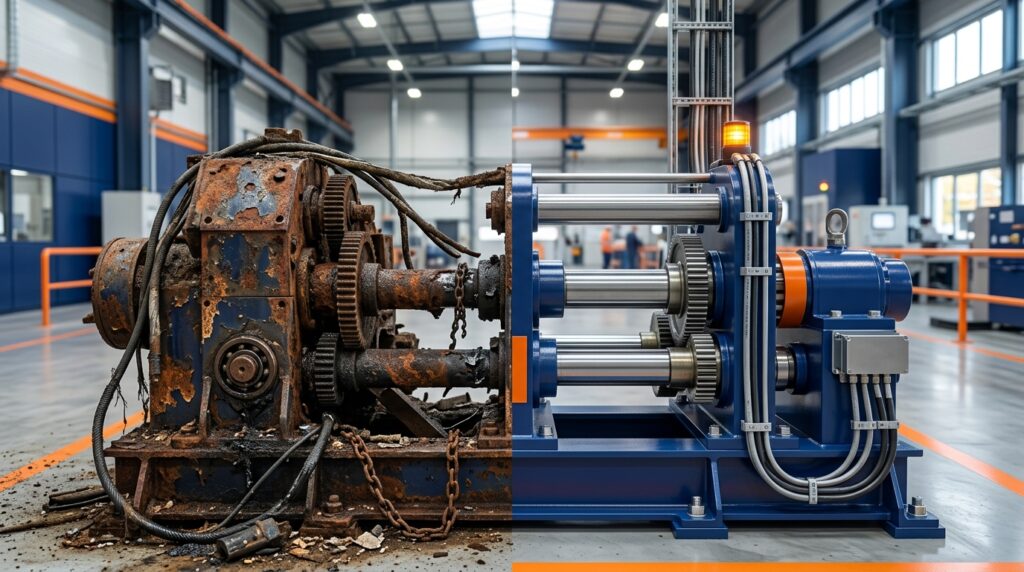 Comparaison entre une machine en panne et une machine fiable