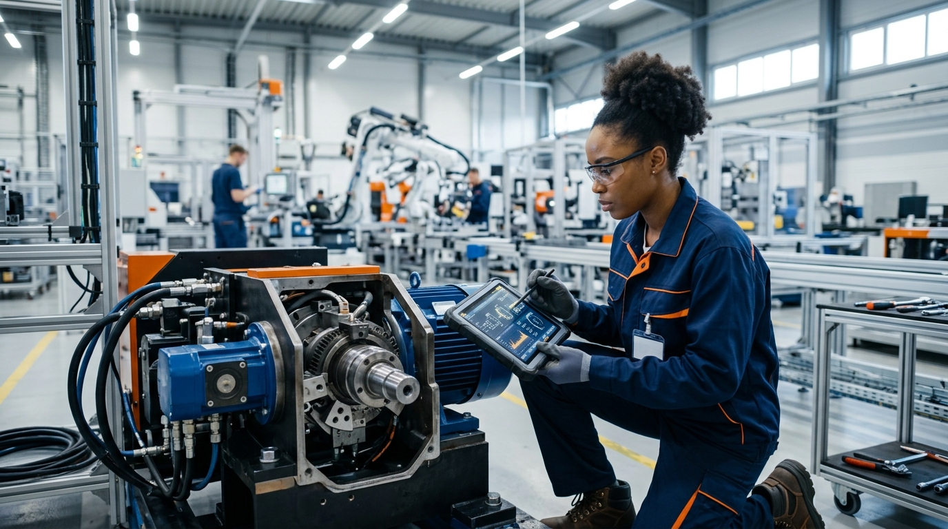 Technicien diagnostiquant une panne avec un outil de diagnostic